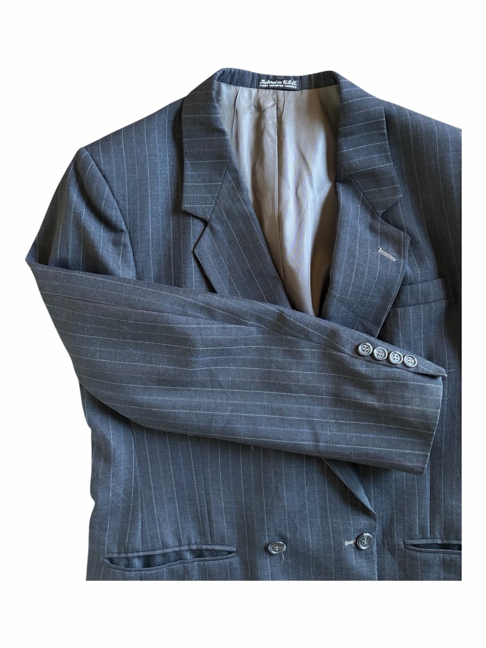 Arnold Palmer Men’s Charcoal Pinstripe Blazer Size 38R Poly/Wool Blend